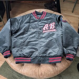 VTG 80s Hooter Sportswear American Legion Baseball Coaches Jacket Sz XL charcoal